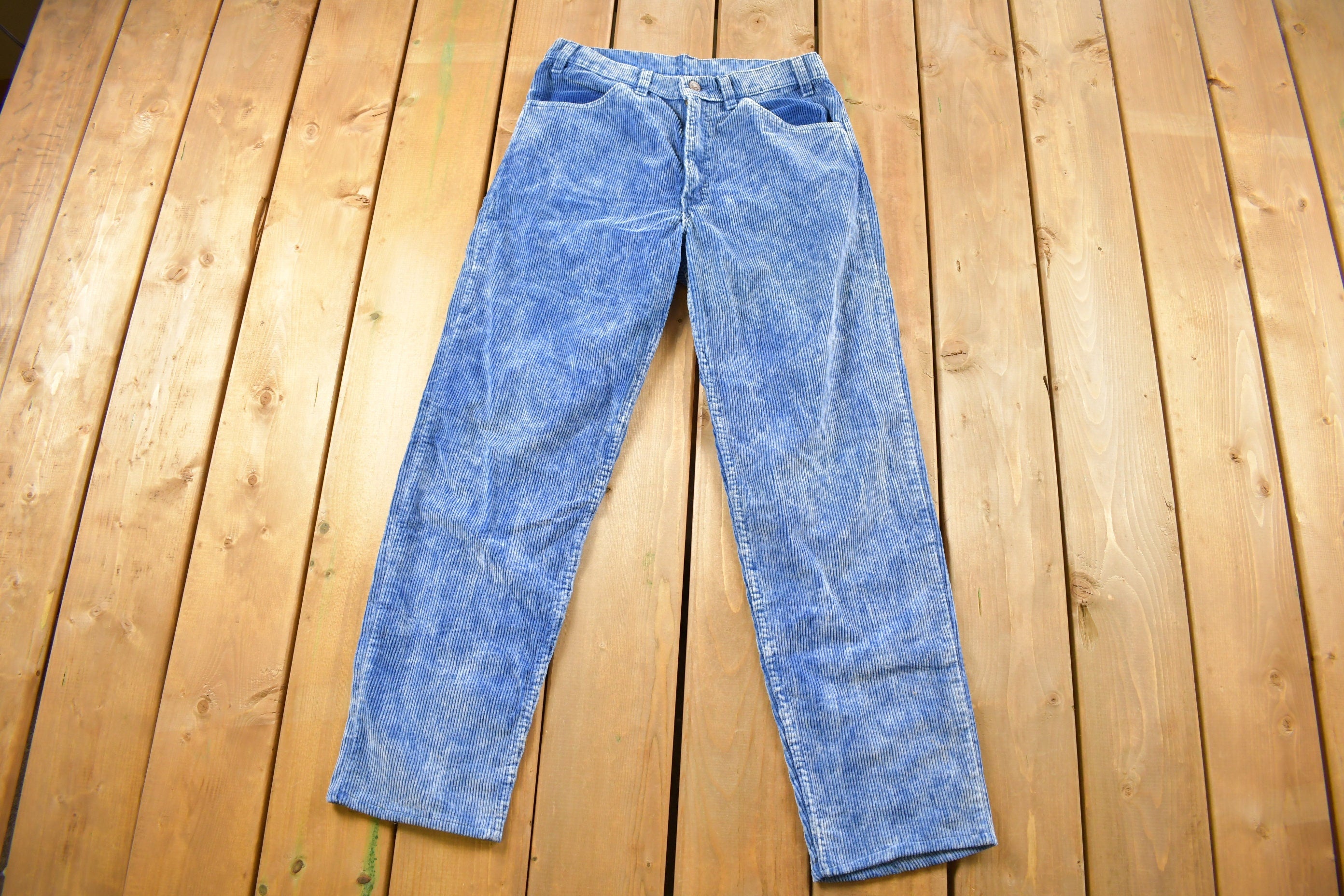 Vintage 1970s Levi's Blue Corduroy Pants Size 30 x 28