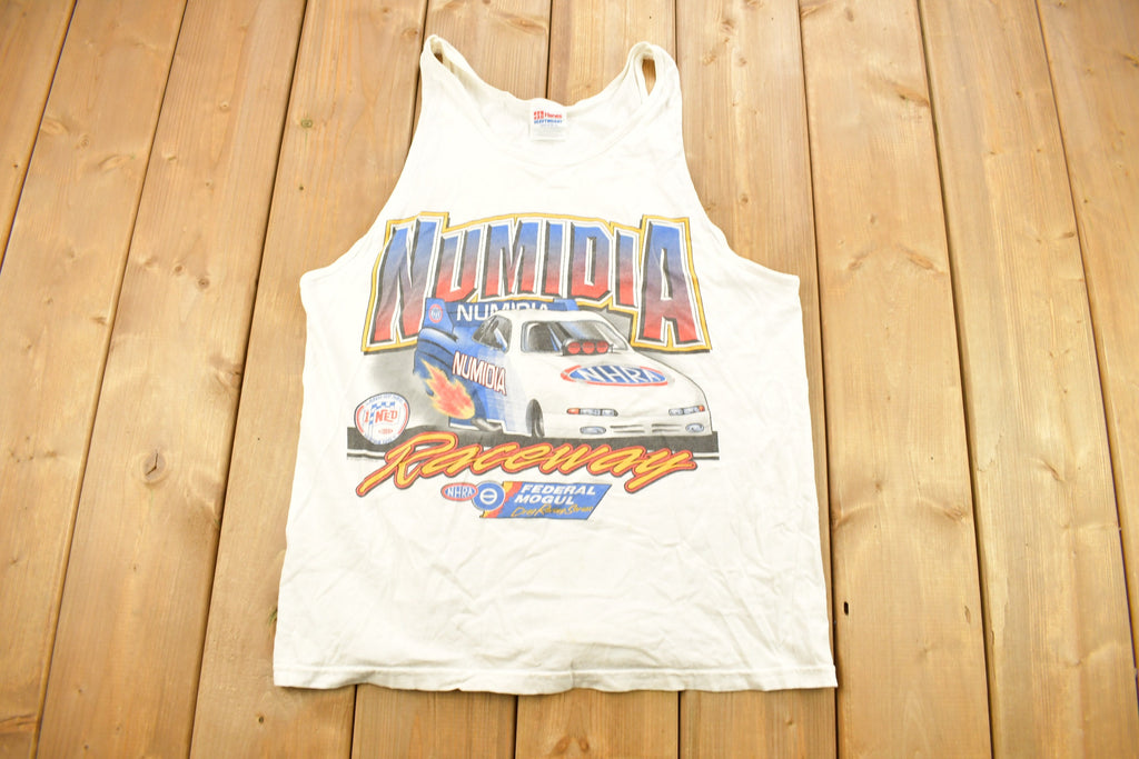 Vintage 1990s Numidia  Racing Graphic Tank Top Shirt
