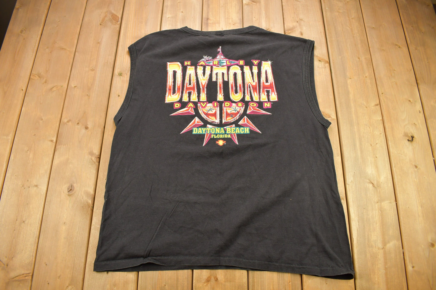 Vintage 1995 Harley Davidson Daytona Bike Week Eagle Graphic Tank Top Shirt / Made In USA / Biker Tee / Souvenir T Shirt / Daytona Beach