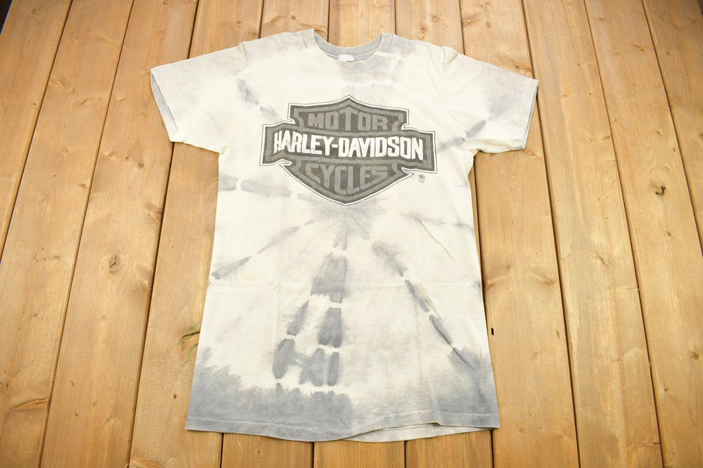 Vintage 1980s Barne's Harley Davidson Of Tampa Florida tie Dye T-Shirt