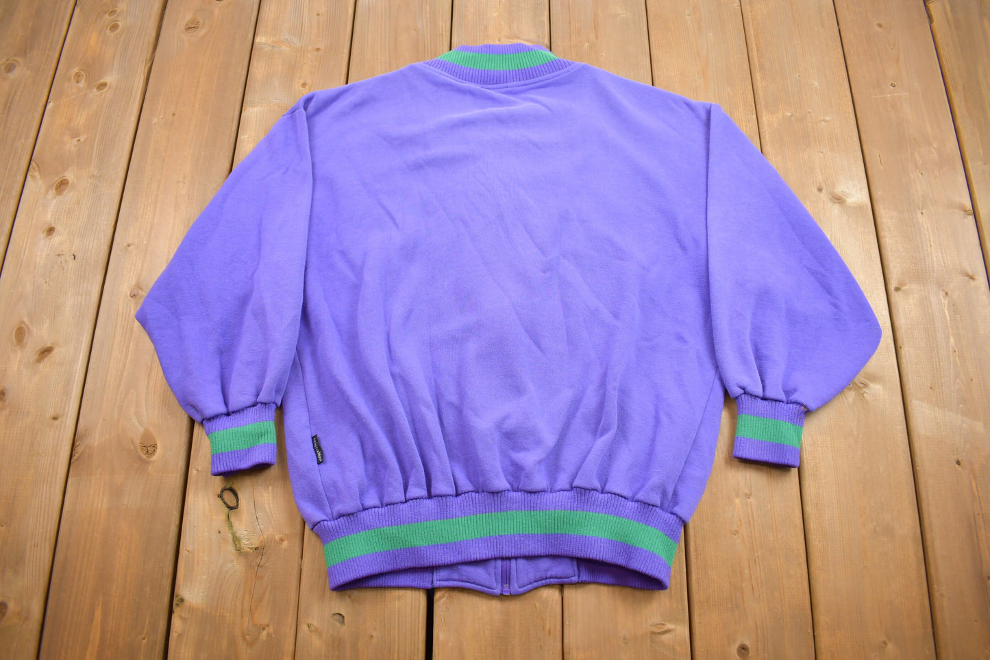 Vintage 1990s Club House Zip-up Two-Tone Varsity-Style Sweatshirt / 90s Sweatshirt / Essential / Streetwear / 90s Blank