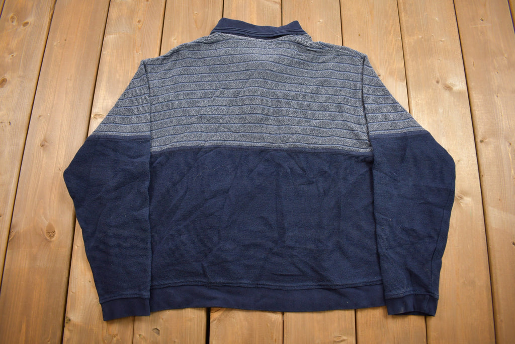 Vintage 1990s 100% Cotton Blank Quarter-Button Sweatshirt