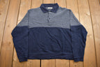 Vintage 1990s 100% Cotton Blank Quarter-Button Sweatshirt