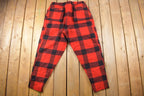 Vintage 1950s Hirsch Weis Red Plaid Wool Trousers 36 x 31