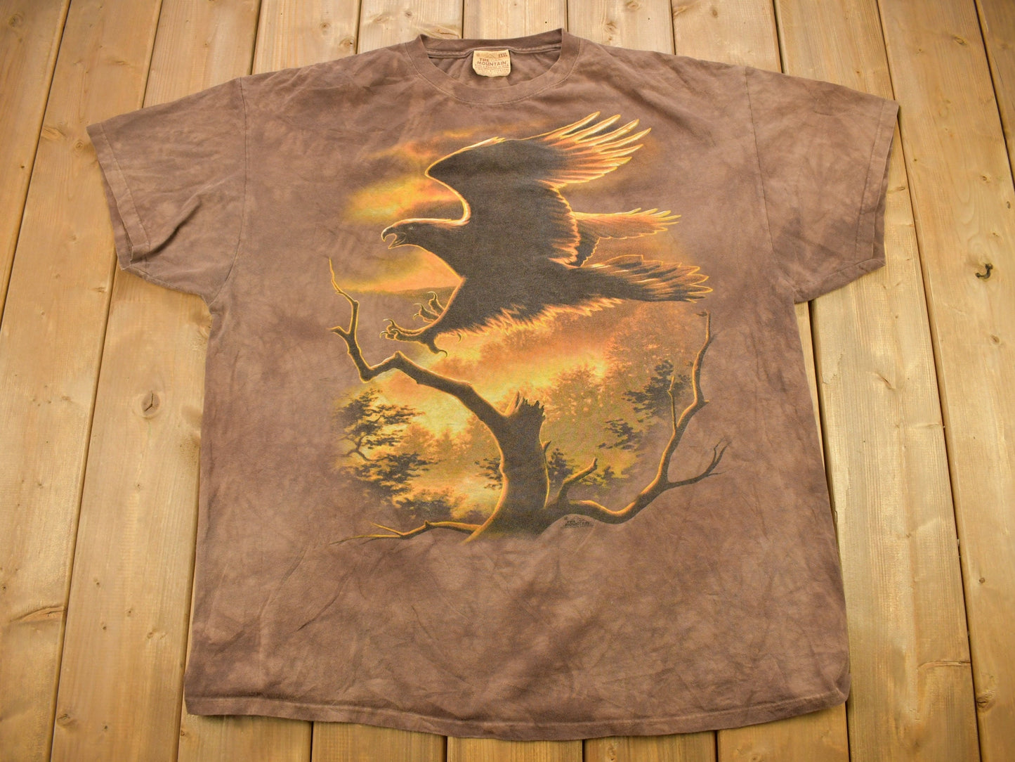 Vintage 1990s Flying Eagle Theme Tie Dye Graphic T-Shirt