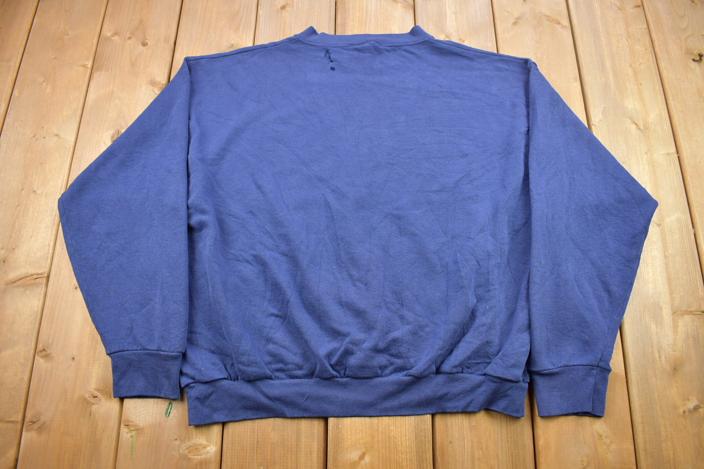 Vintage 1990s Columbus Blue Jackets NHL Distressed Crewneck Sweater / Vintage American Sportswear / Made In USA / Embroidery