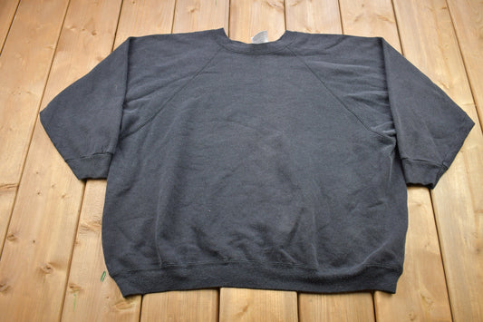 Vintage 1990s Simple Black Blank Crewneck Sweatshirt / 90s Crewneck / Essential / Streetwear / 90s Blank