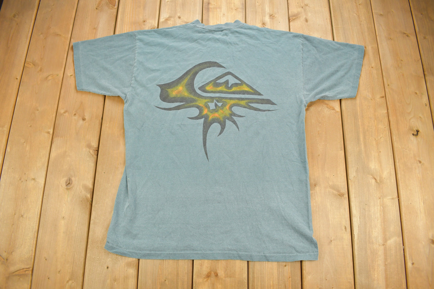 Vintage 1990s Quiksilver Graphic T Shirt / Vintage Skate Tee / Streetwear / Graphic Tee / Single Stitch / Made In USA