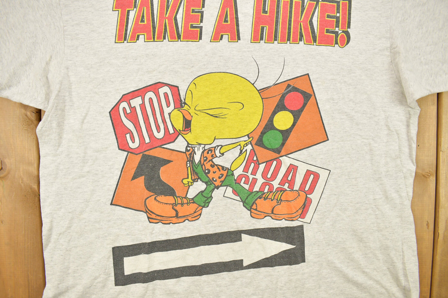 Vintage 1997 Tweety "Take A Hike" Graphic Cartoon Promo T-Shirt / 90s Graphic Tee / TV Promo T Shirt / Warner Bros / Single Stitch