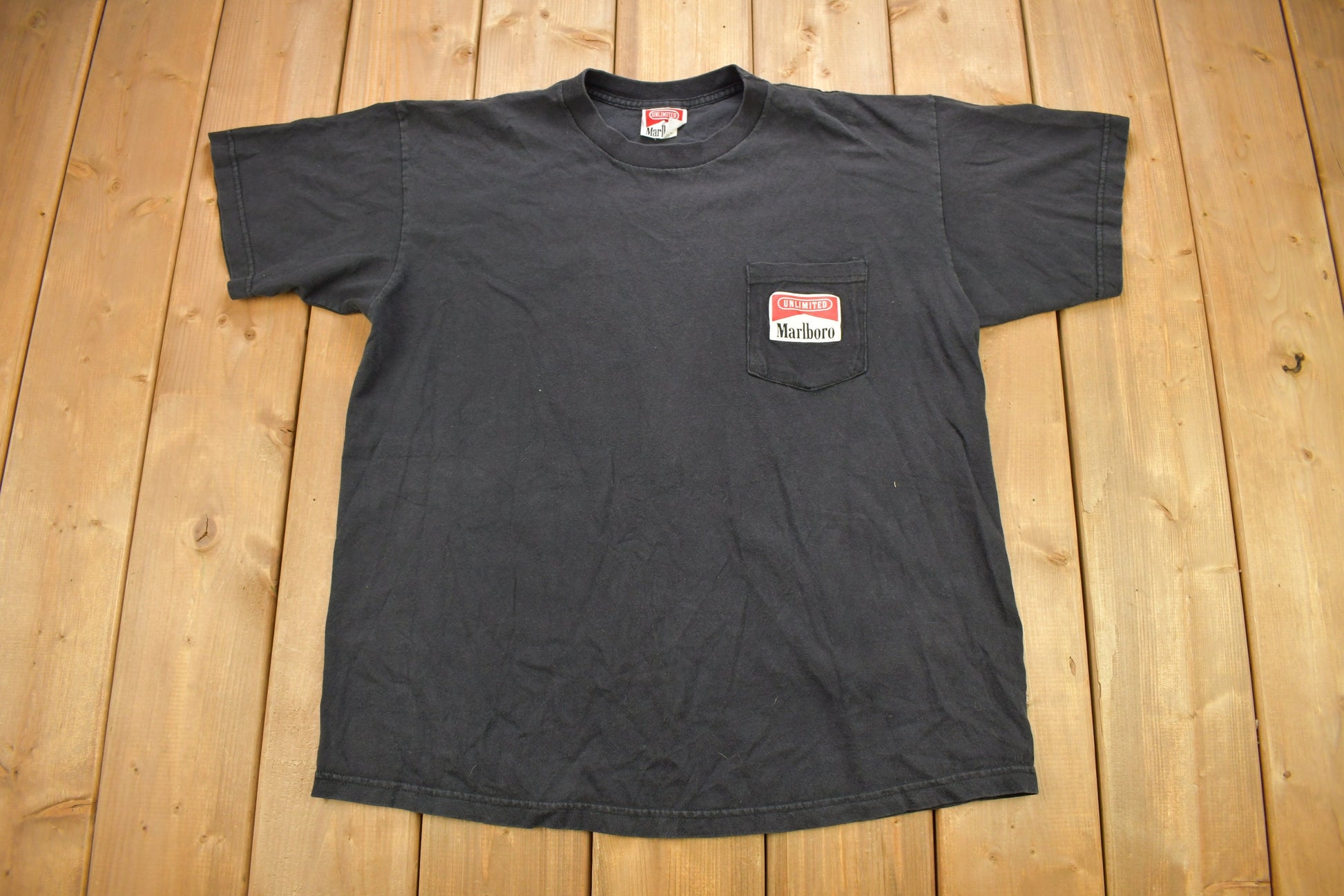 Vintage 1990s Marlboro Unlimited Train Track Graphic T Shirt Size XL