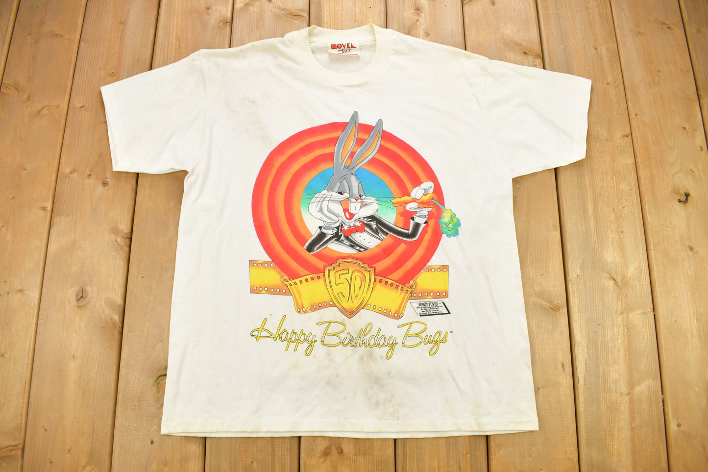 Vintage 1990 Bugs Bunny Birthday Looney Tunes Cartoon Promo T-Shirt / Single Stitch / Warner Bros / Cartoon Network / Looney Tunes