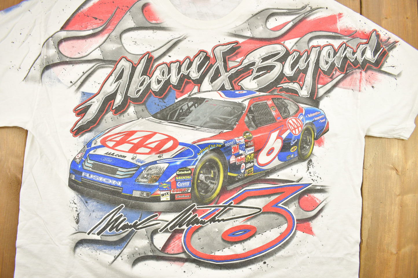 Vintage 1990s Mark Martin Nascar All Over Print Graphic T Shirt / Vintage T Shirt / Streetwear / Rare Vintage / 3XL / American Vintage