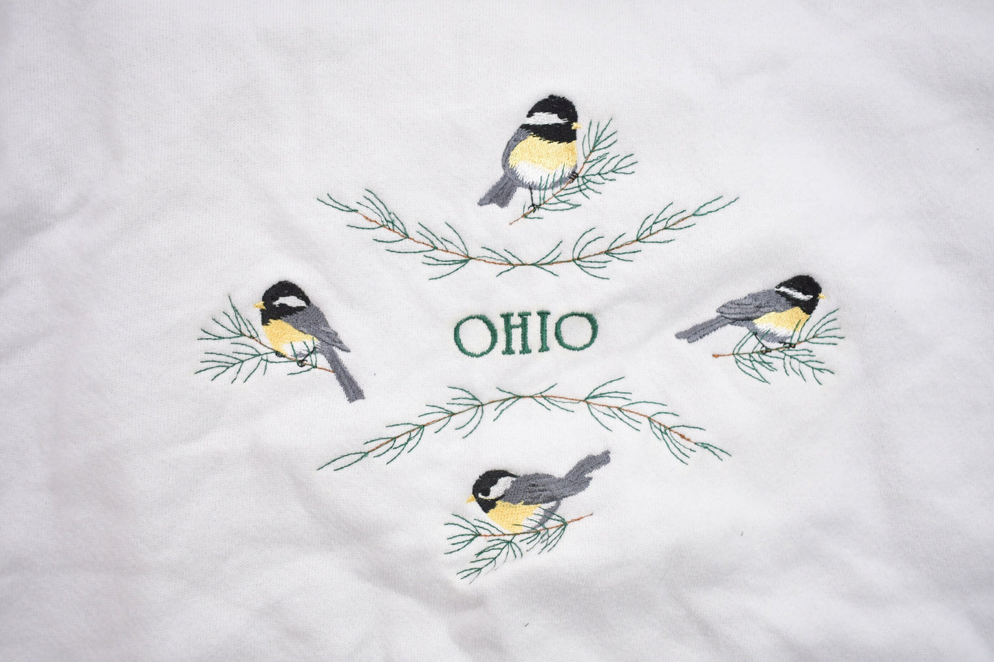 Vintage 1990s Ohio Birdwatching Theme Embroidered Crewneck Sweatshirt / 90s Crewneck / Souvenir Sweater / Streetwear / Travel And Vacation