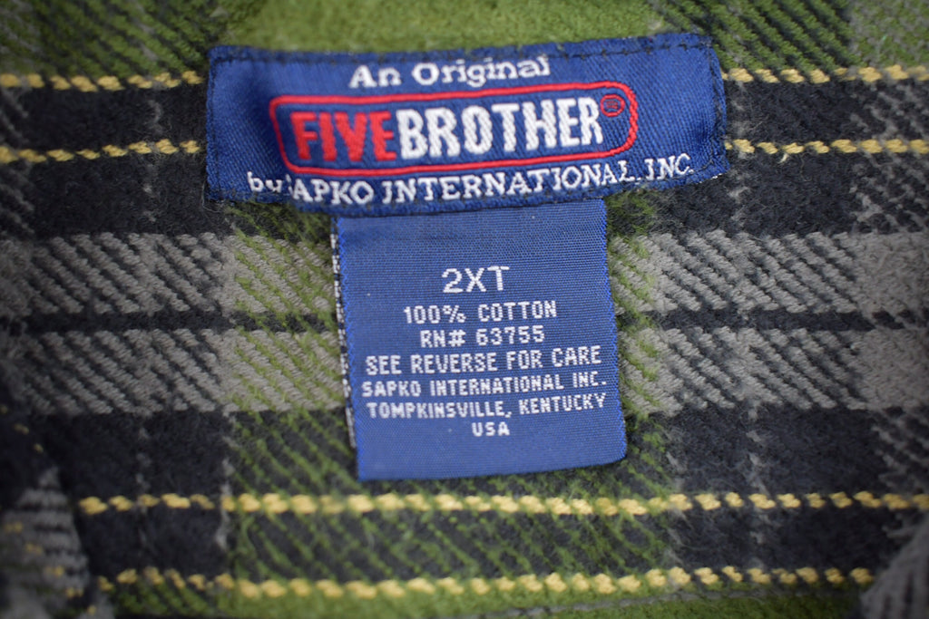 Vintage 1990s 100% Cotton Striped Plaid Flannel Button Up Shirt