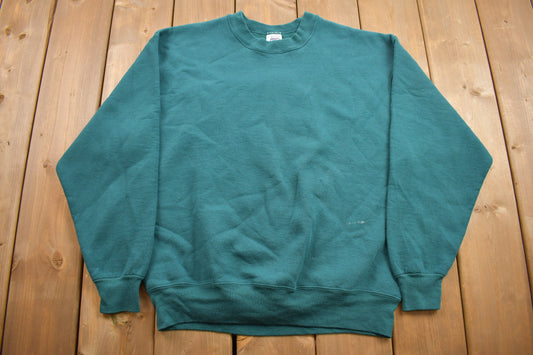 Vintage 1990s Blank Made in USA Cotton Crewneck Sweatshirt / 90s Crewneck / Made In USA / Essential / Streetwear / 90s Blank