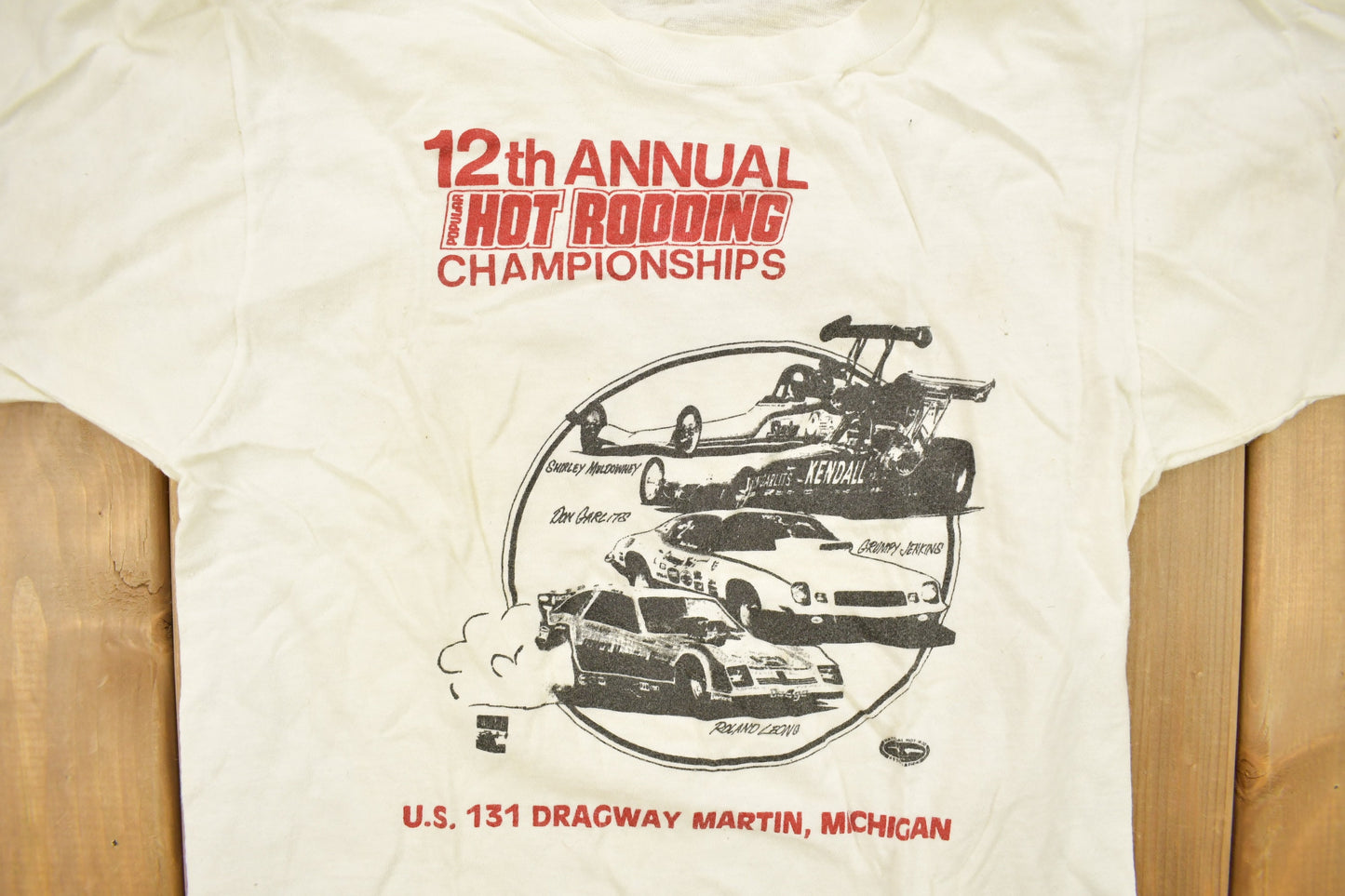 Vintage 1980s 12th Annual Hot Rodding Championships Graphic T Shirt / Martin Michigan / Graphic Tee / Single Stitch / Made In USA