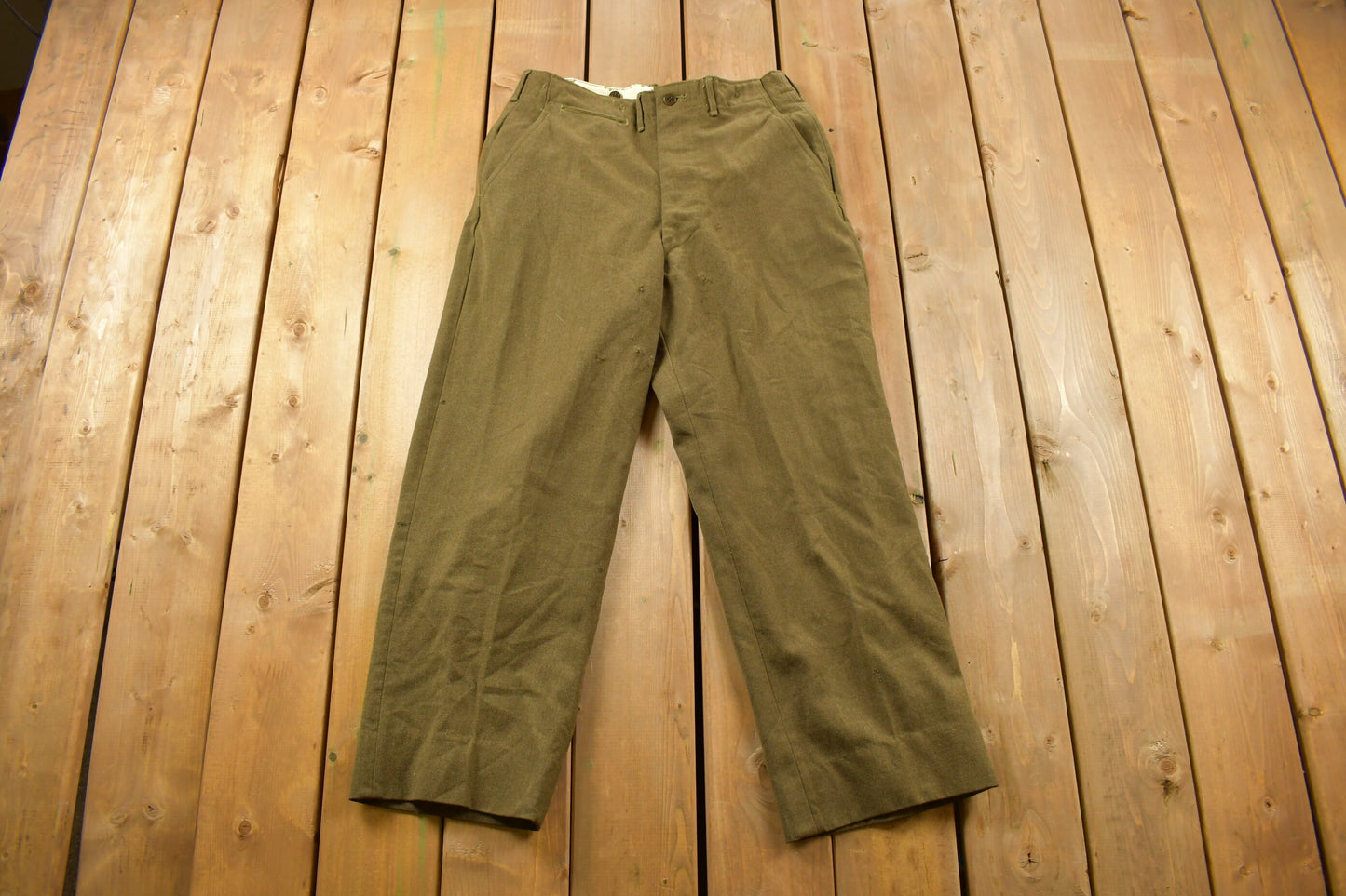 Vintage 1980s British Military Green Army Pants Size 32 x 27 / Army Pants / Military Pant's / Vintage Cargos / Green Pants