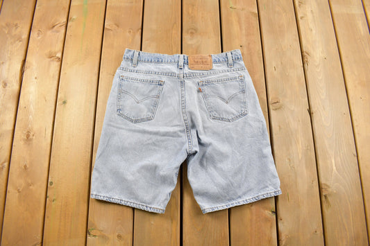 Vintage 1990s Levi's 505 Orange Tab Jean Shorts Size 33 / Vintage Jorts / Regular Fit / Streetwear / Light Wash / Vintage Jeans/ Jorts