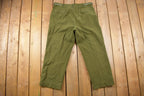 Vintage 1950s US Army Olive Green Cargo Pants Size 38