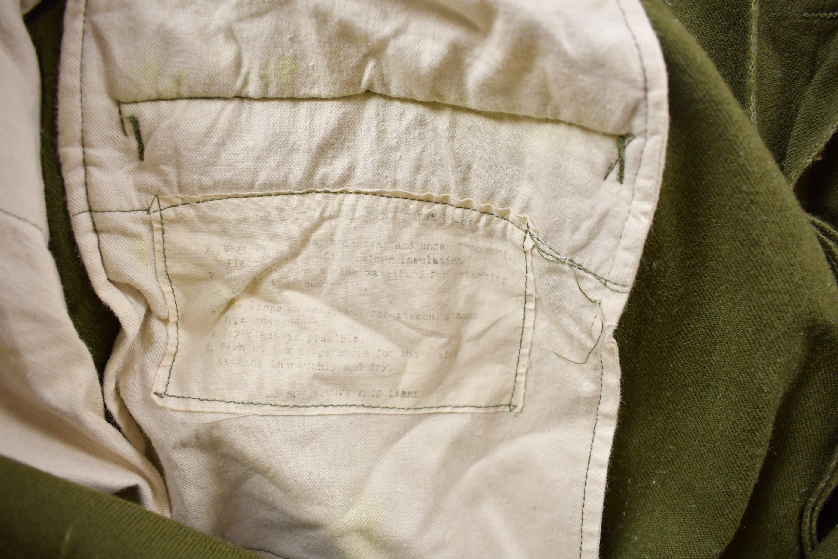 Vintage 1950s US Army Olive Green Cargo Pants Size 38