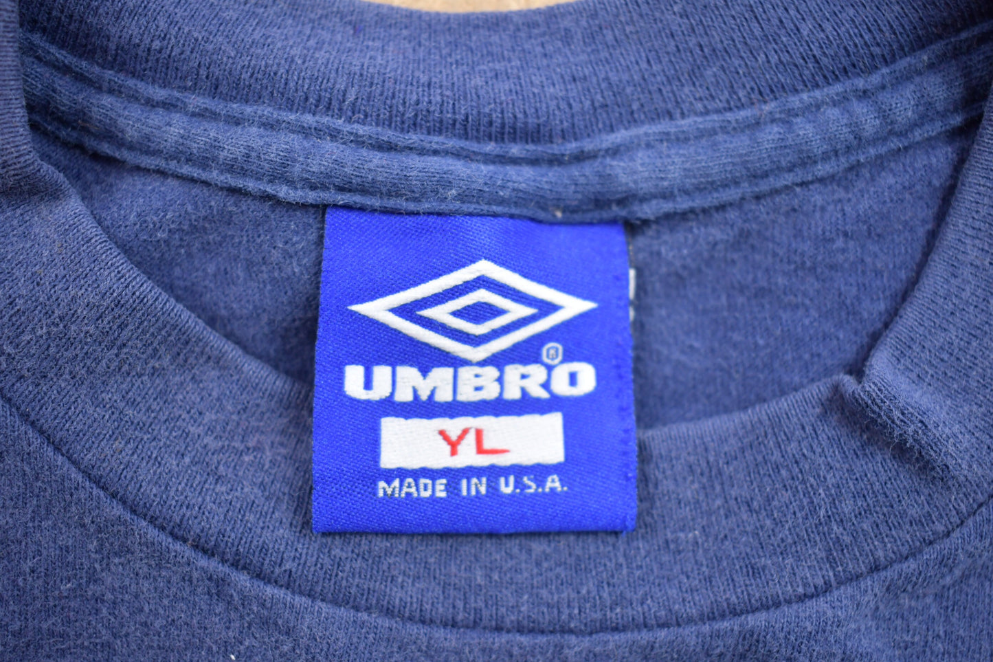 Vintage 1990s Youth Sized Umbro Logo Graphic T Shirt / Vintage T Shirt / Streetwear / Rare Vintage / Single Stitch / Made In USA