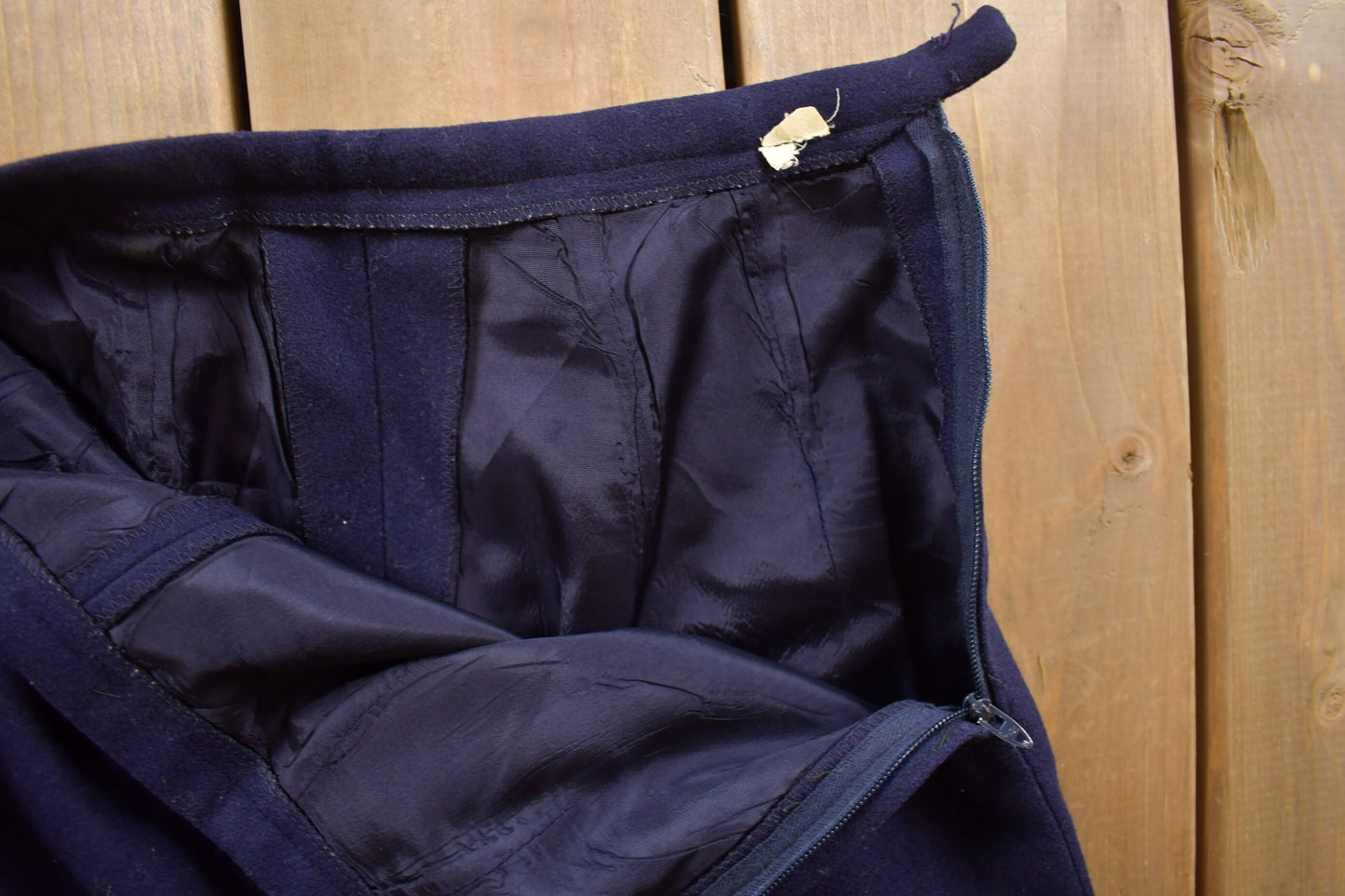 Vintage 1980s Wool Navy Blue Trousers Size 24 x 27 / True Vintage / Bottoms / Vintage Pants / Retro Style / Made in USA