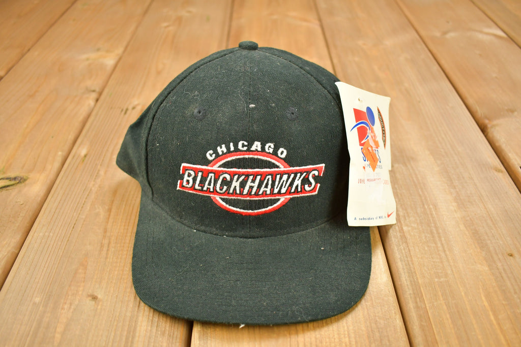 Vintage 1990s Deadstock Chicago Blackhawks NHL Strap Back Hat