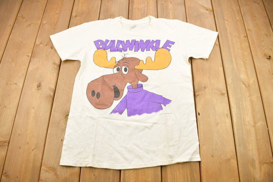 Vintage 1991 Bullwinkle J Moose Graphic T Shirt / Vintage T Shirt / Cartoon Tee / Single Stitch / Made In USA / Rocky And His Friends