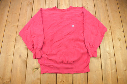 Vintage 1990s Blank Pink Champion Reverse Weave Crewneck / Vintage Champion / Vintage Pullover / Streetwear /Made In USA / Sportswear