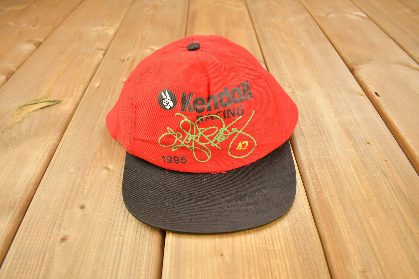 Vintage 1995 Kendall Racing Snap Back Hat / OSFA / 90s Hat / Vintage Snap Back / Souvenir Cap / Two Tone Hat