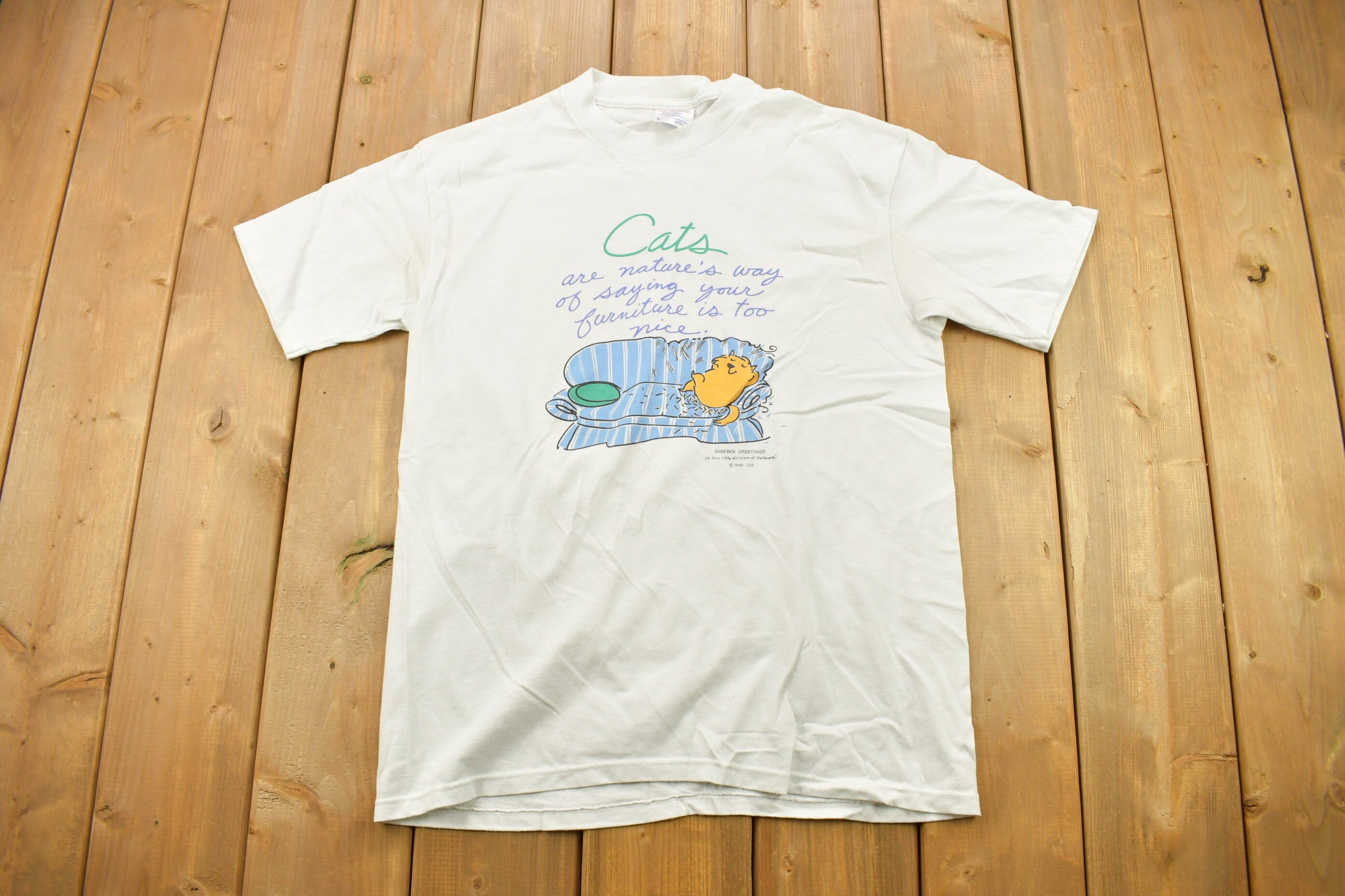 Vintage 1990s "Cats Are Natures Way Of Saying Your Furniture Is Too Nice" Graphic T-Shirt