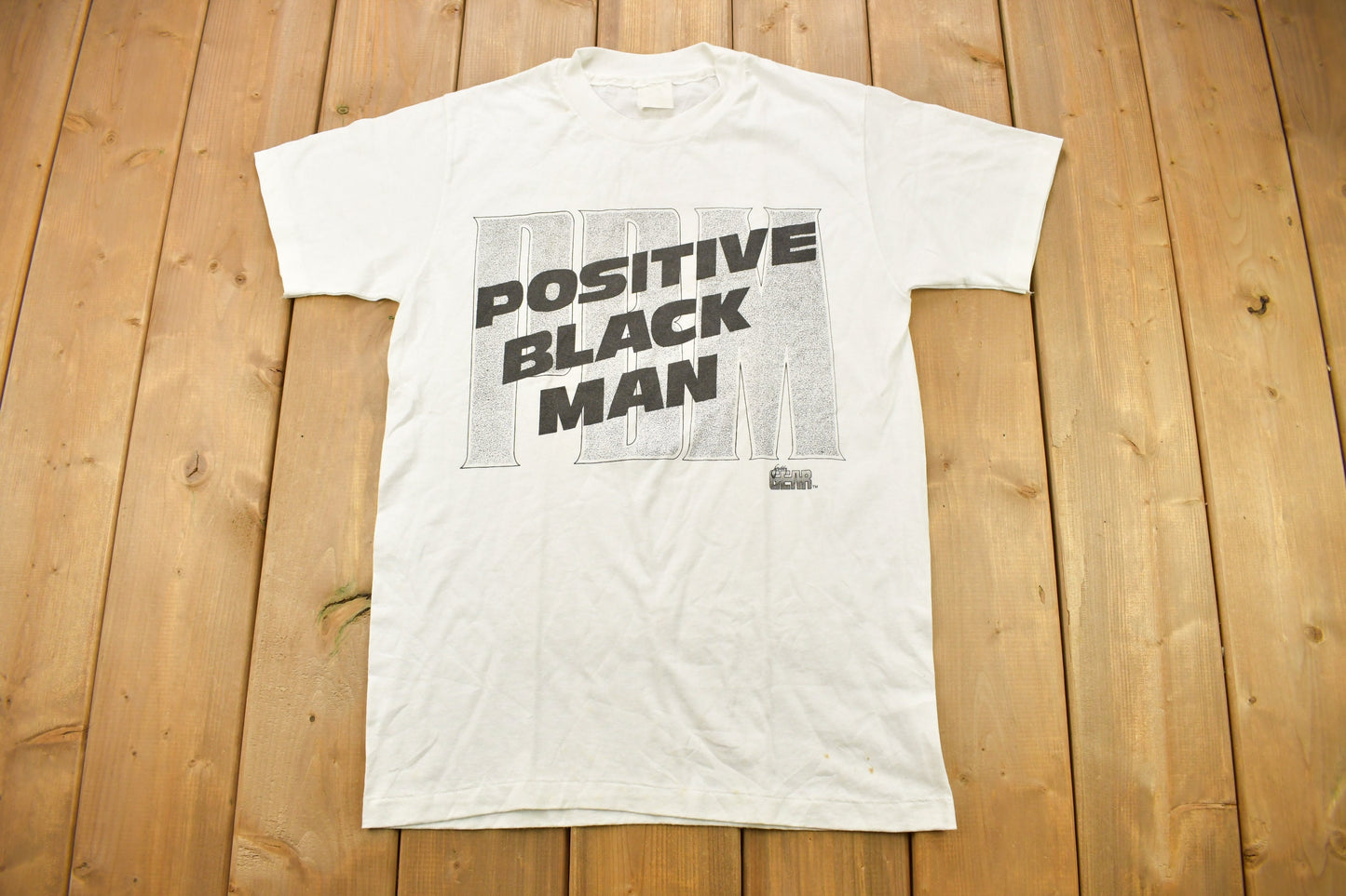 Vintage 1990s Positive Black Man Graphic T Shirt / Vintage T Shirt / Streetwear / Graphic Tee / Single Stitch / Made In USA / Size M-L