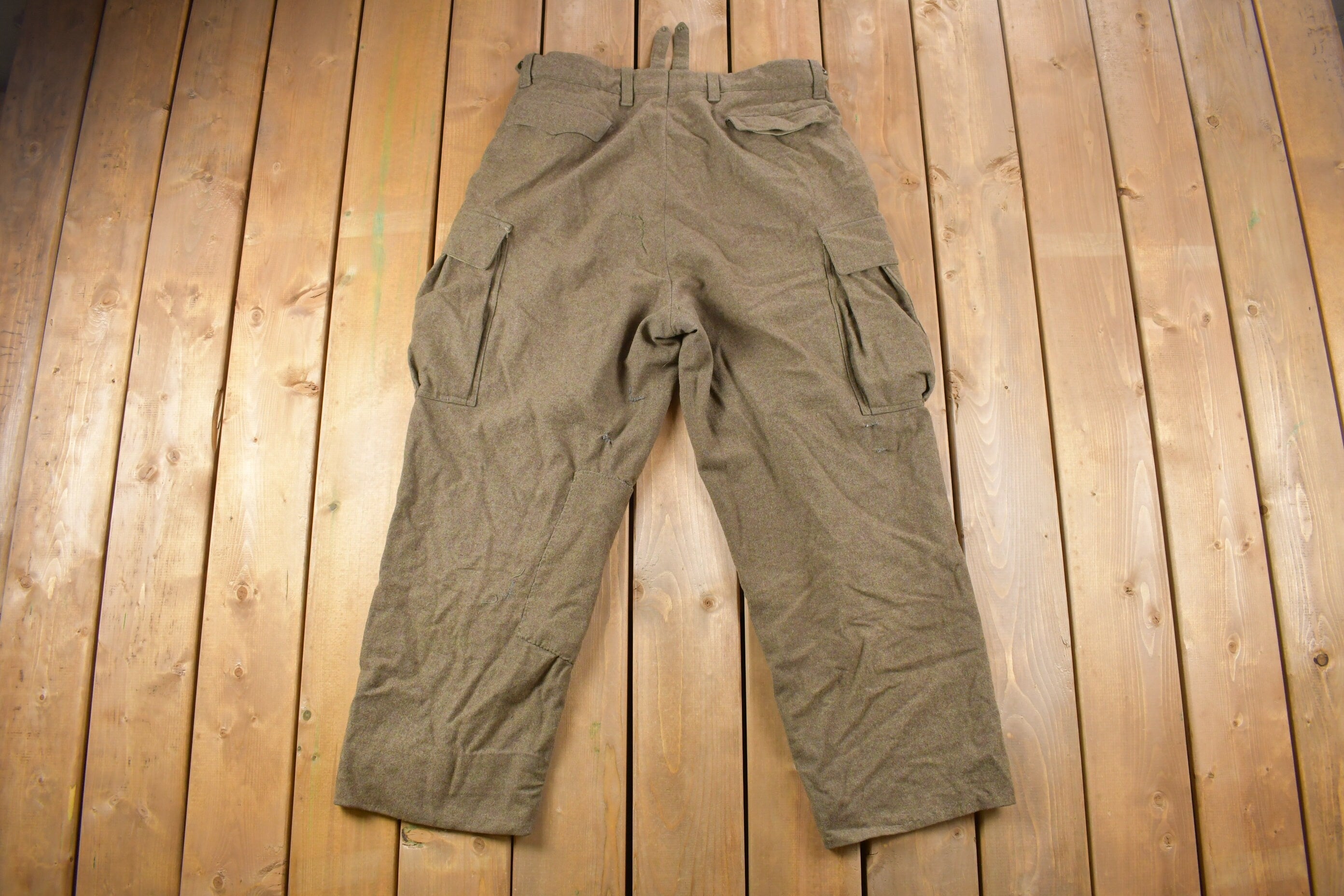 Vintage 1960s Rübezahl Bekleidung Military Wool Cargo Pocket Pants