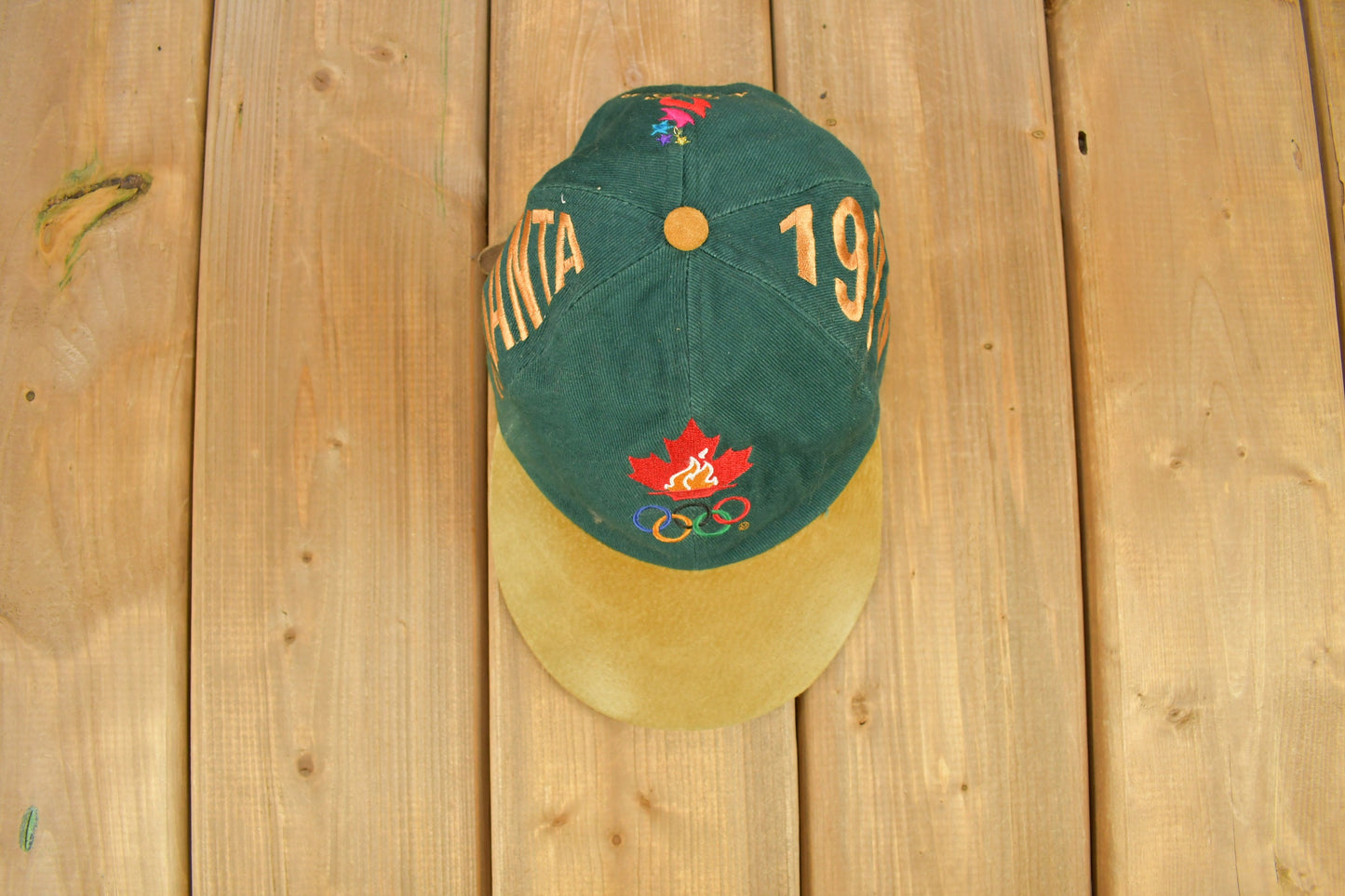 Vintage 1996 Atlanta Olympics 6 Panel Strap Back Hat / OSFA / 90s Snap Back / Vintage Hat / Embroidered / Paisley Brim