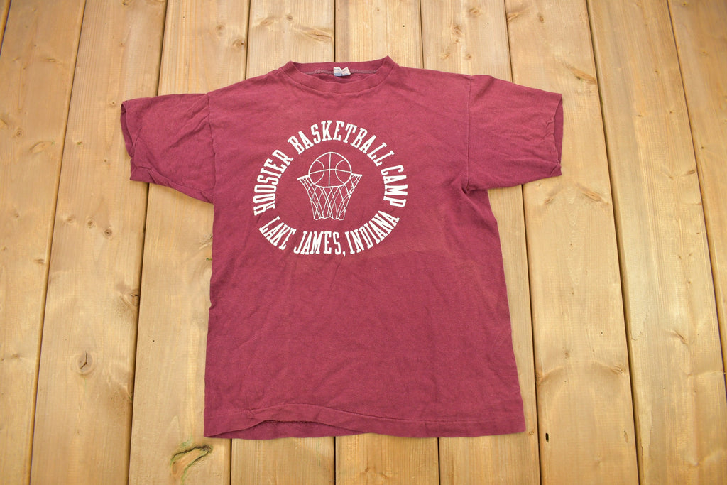 Vintage 1970s Hoosier Basketball Camp Lake James Indiana Graphic Champion T Shirt