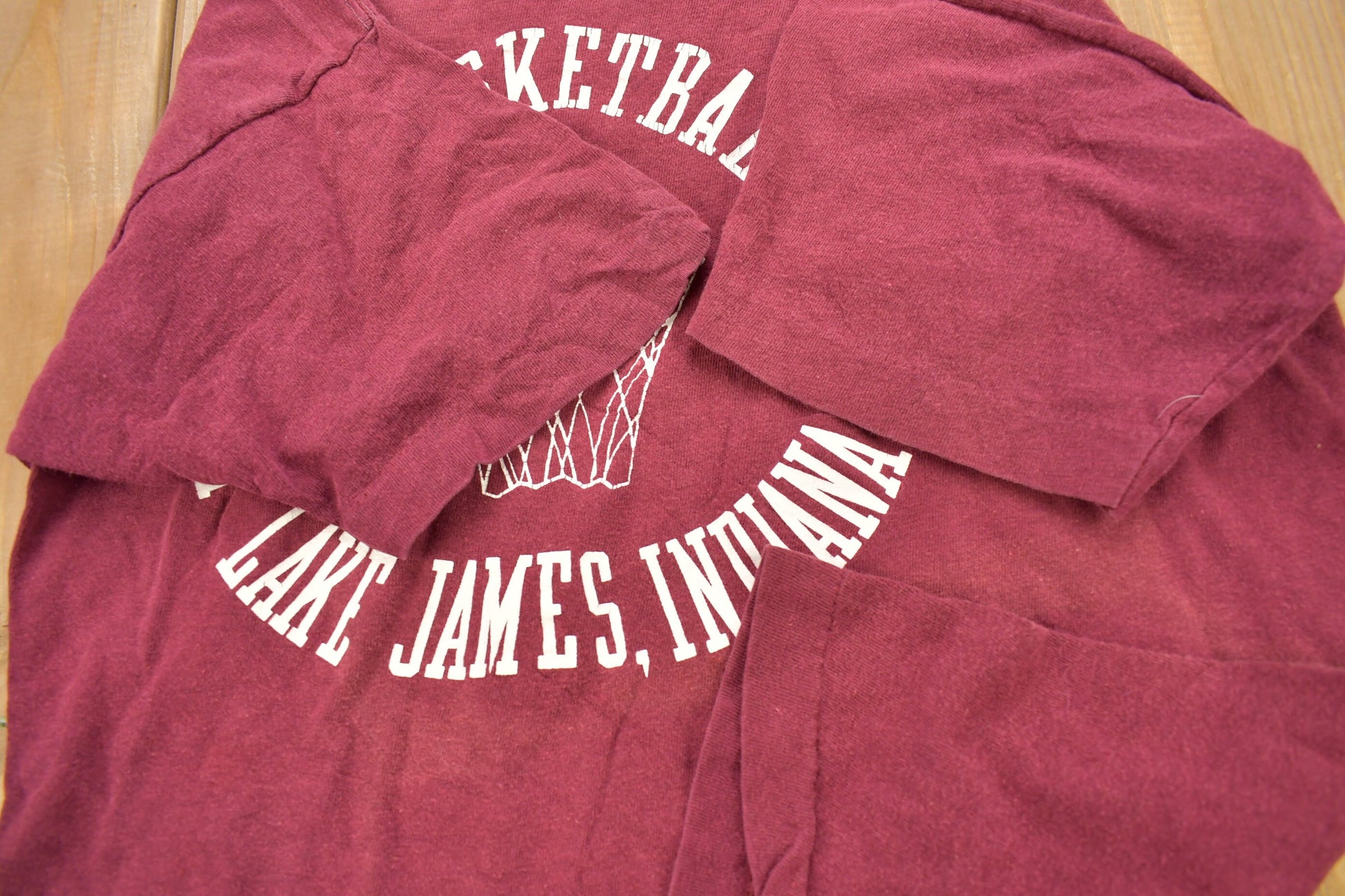 Vintage 1970s Hoosier Basketball Camp Lake James Indiana Graphic Champion T Shirt