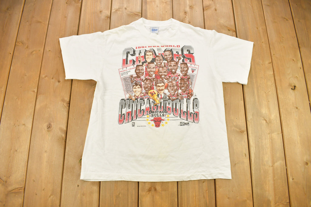 Vintage 1991 Chicago Bulls NBA World Champions T-Shirt Salem Made In USA