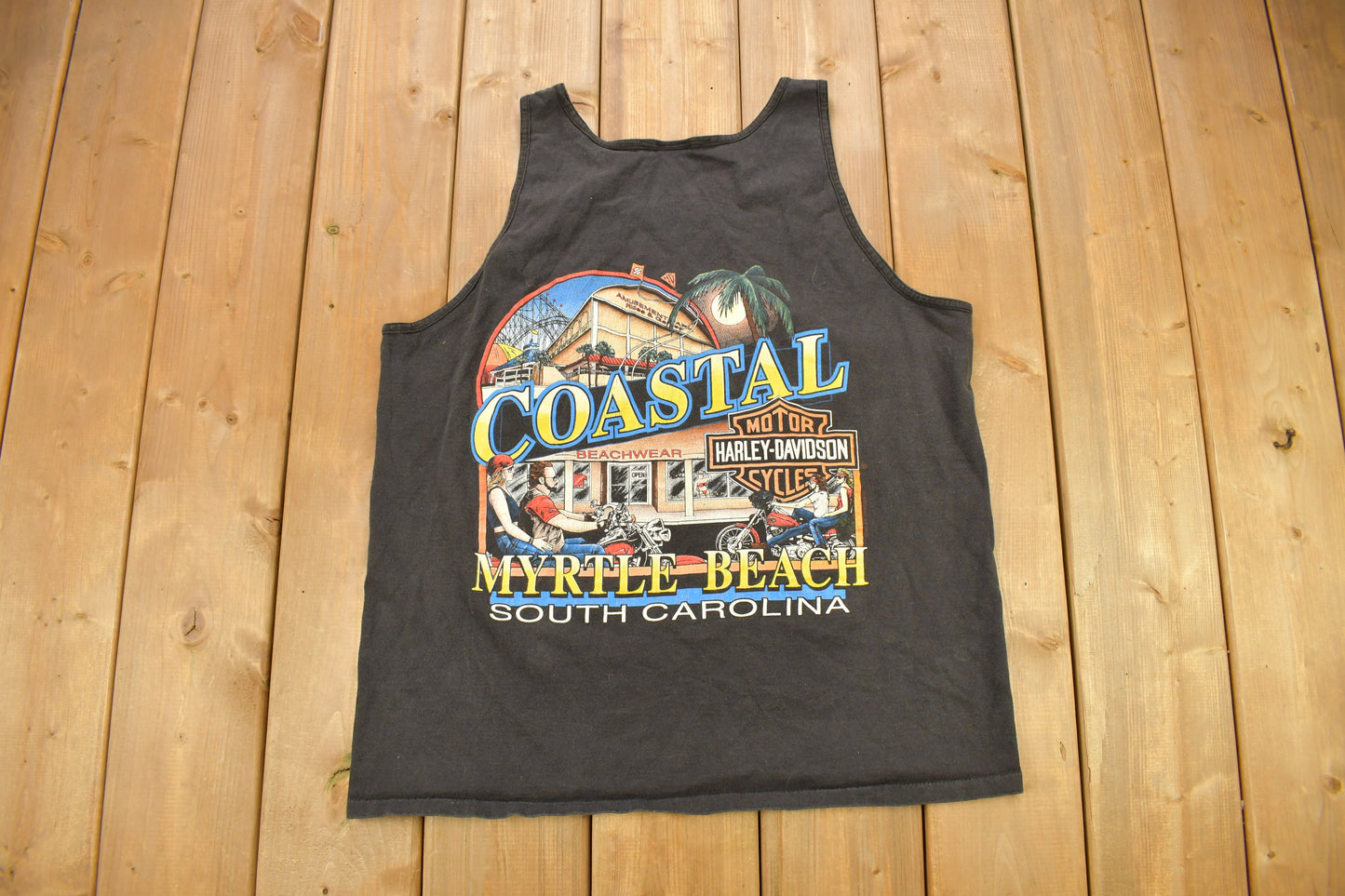 Vintage 1992 Coastal Harley Davidson Myrtle Beach South Carolina Graphic Tank Top / Streetwear / Rare Vintage / Biker Shirt / Made In USA