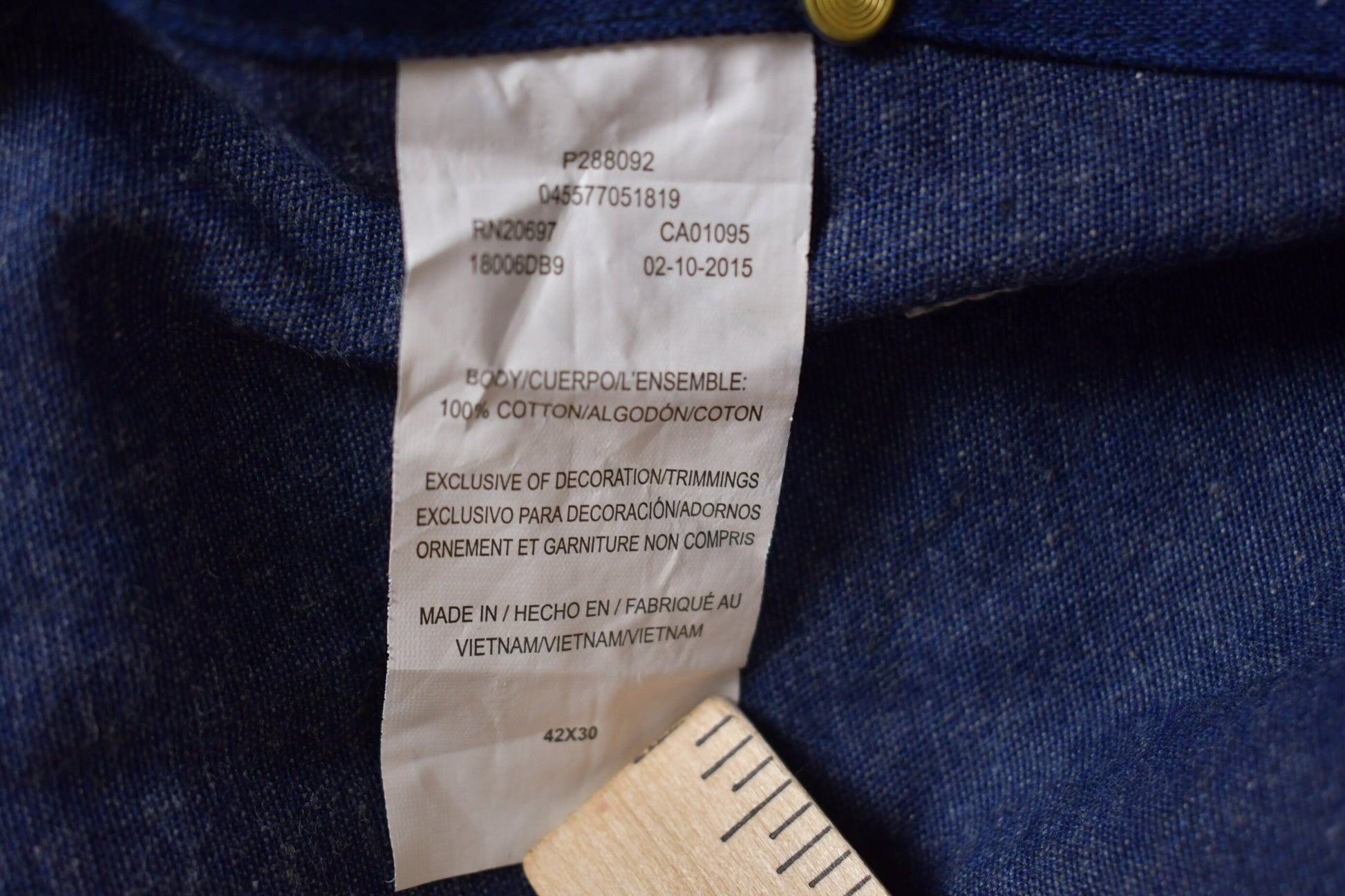 Vintage 1990s Liberty Denim Blue & Green Jean Overalls Size 42 x 30