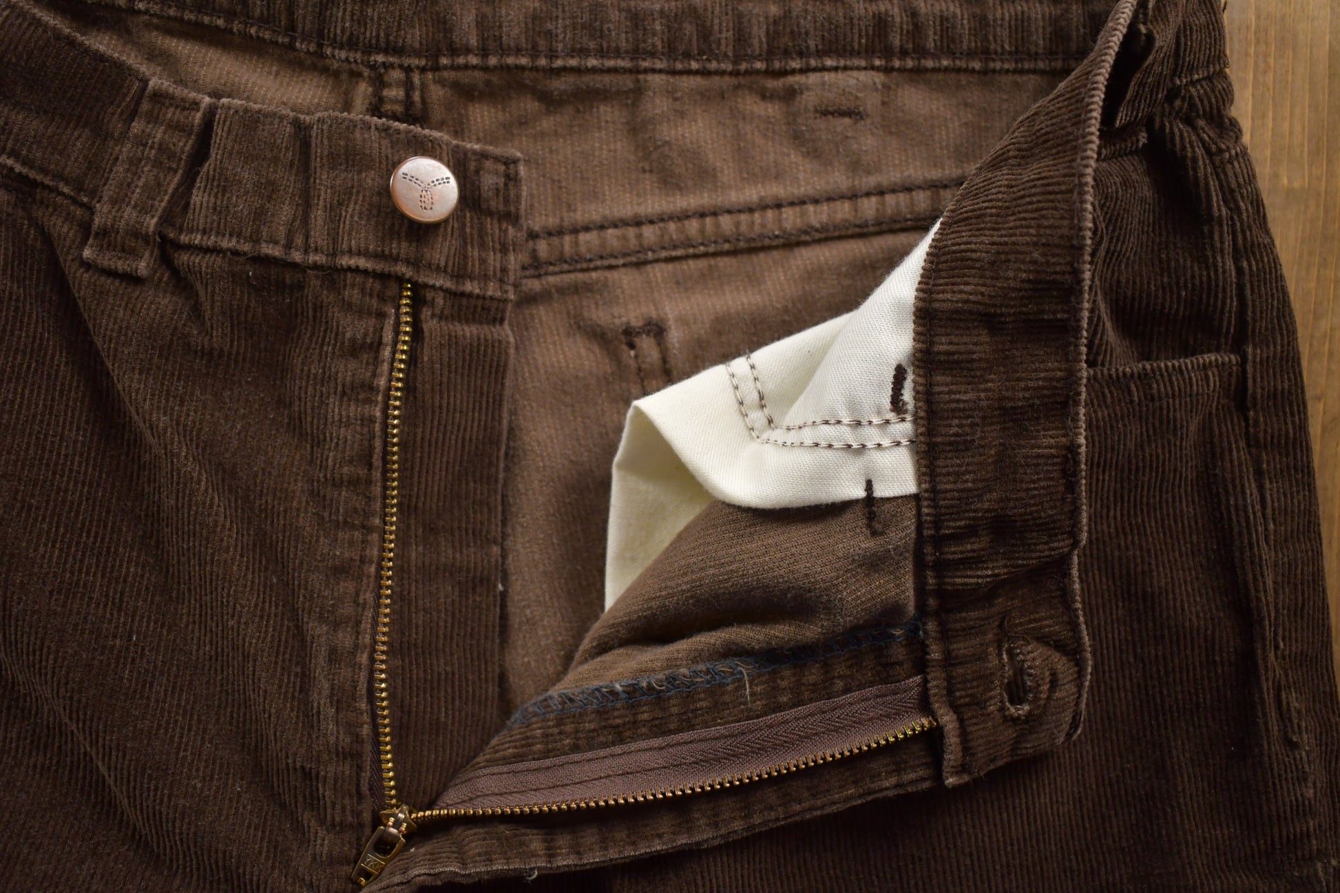 Vintage 1970s GWG Brown Corduroy Trousers Size 33 x 33