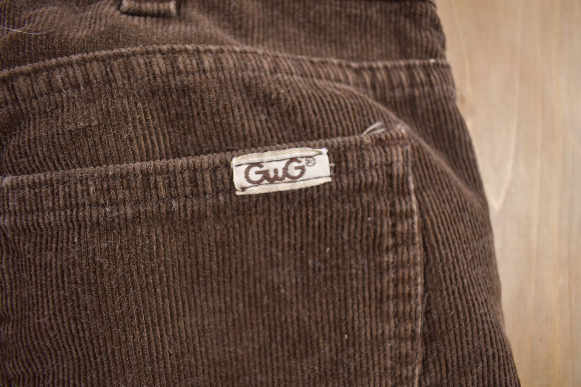 Vintage 1970s GWG Brown Corduroy Trousers Size 33 x 33