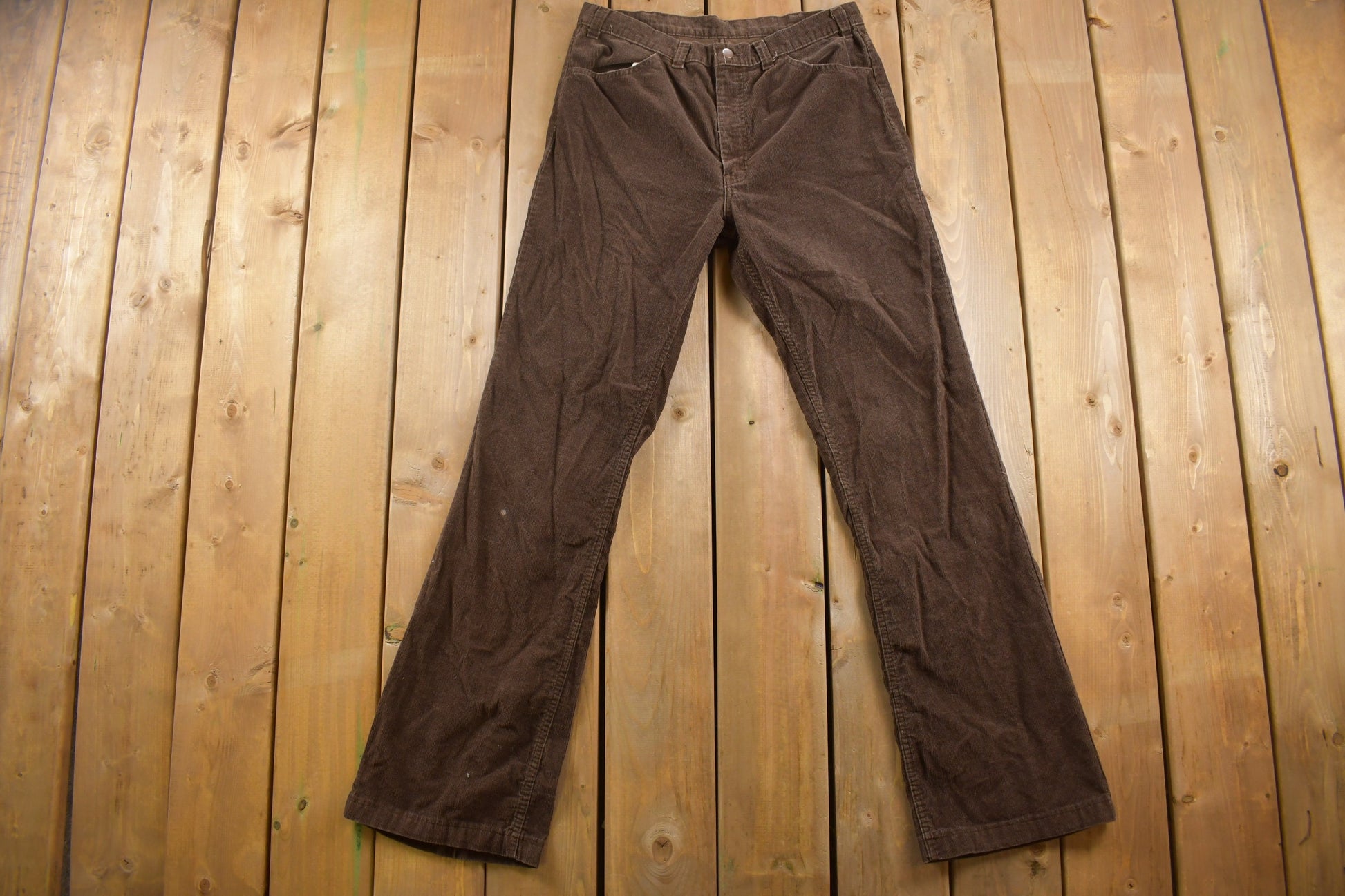 Vintage 1970s GWG Brown Corduroy Trousers Size 33 x 33