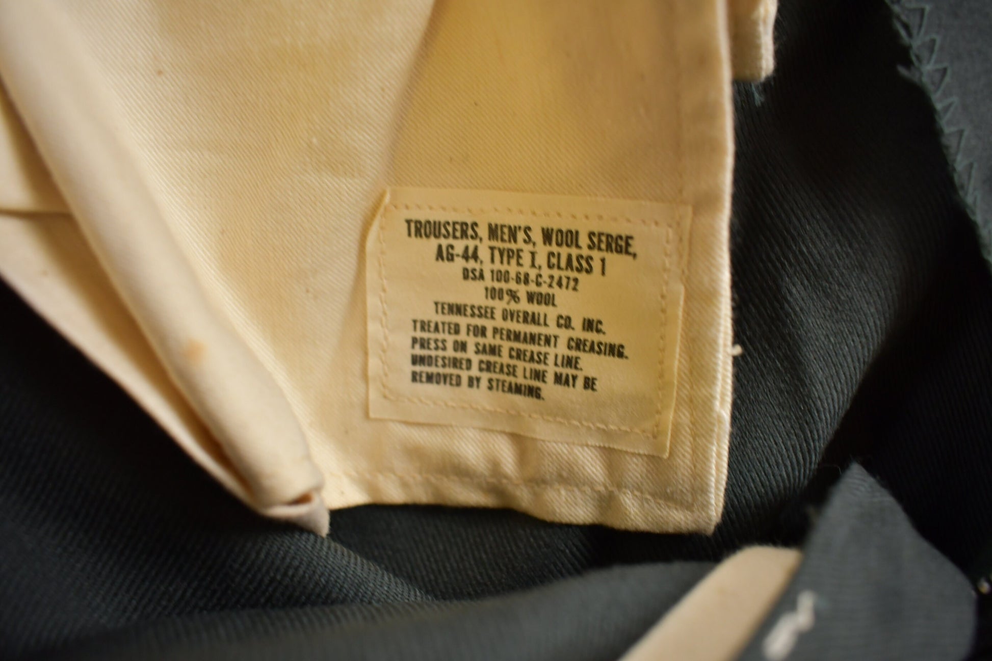 Vintage 1968 Military 100% Wool Trousers 30 x 31