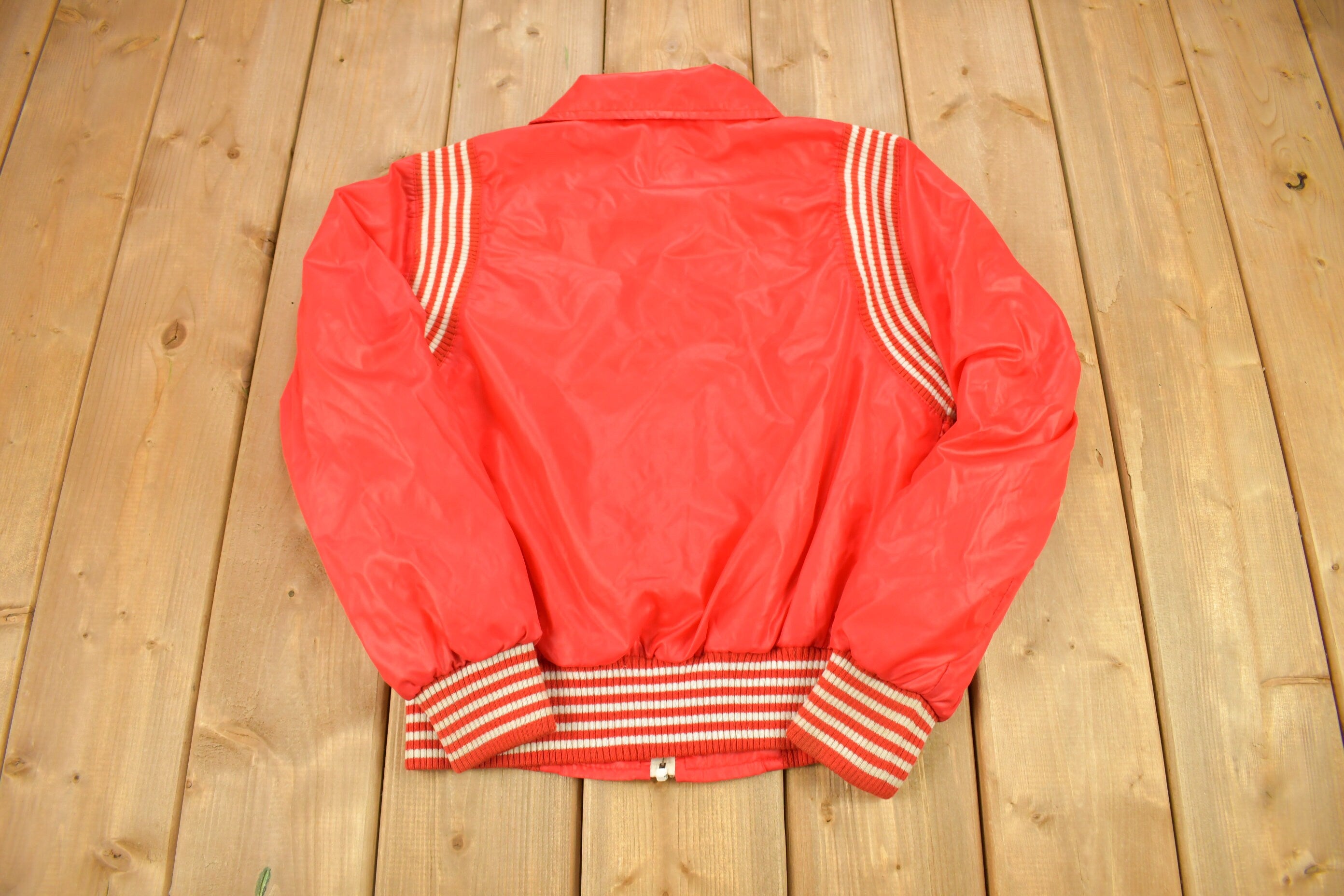 Vintage 1970s Blank Red Water Repellent Windbreaker Jacket