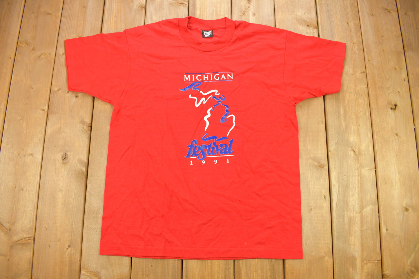 Vintage 1991 Michigan Festival Graphic T Shirt / Vintage T Shirt / Streetwear / Graphic Tee / Single Stitch / Made In USA