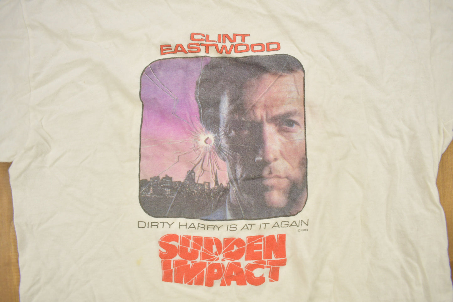 Vintage 1984 Sudden Impact Clint Eastwood Movie Promo T-shirt / Vintage Movie Tee / Made In USA / Single Stitch / "Make My Day"