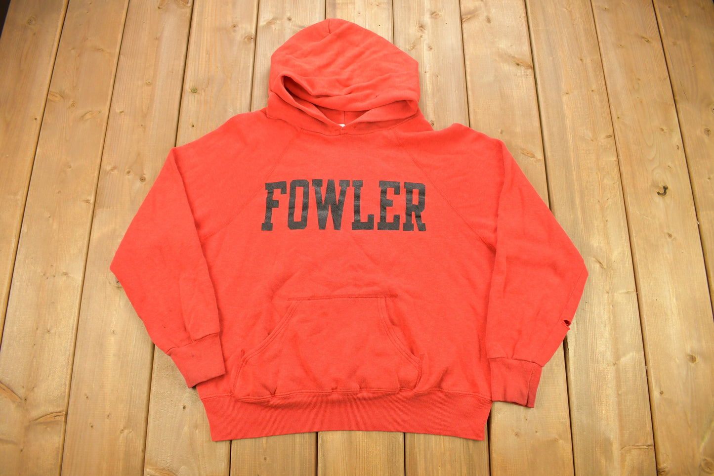 Vintage 1970s Fowler University Collegiate Champion Hoodie / Vintage Champion / Made In USA / 70s Champion / Strawberry Red