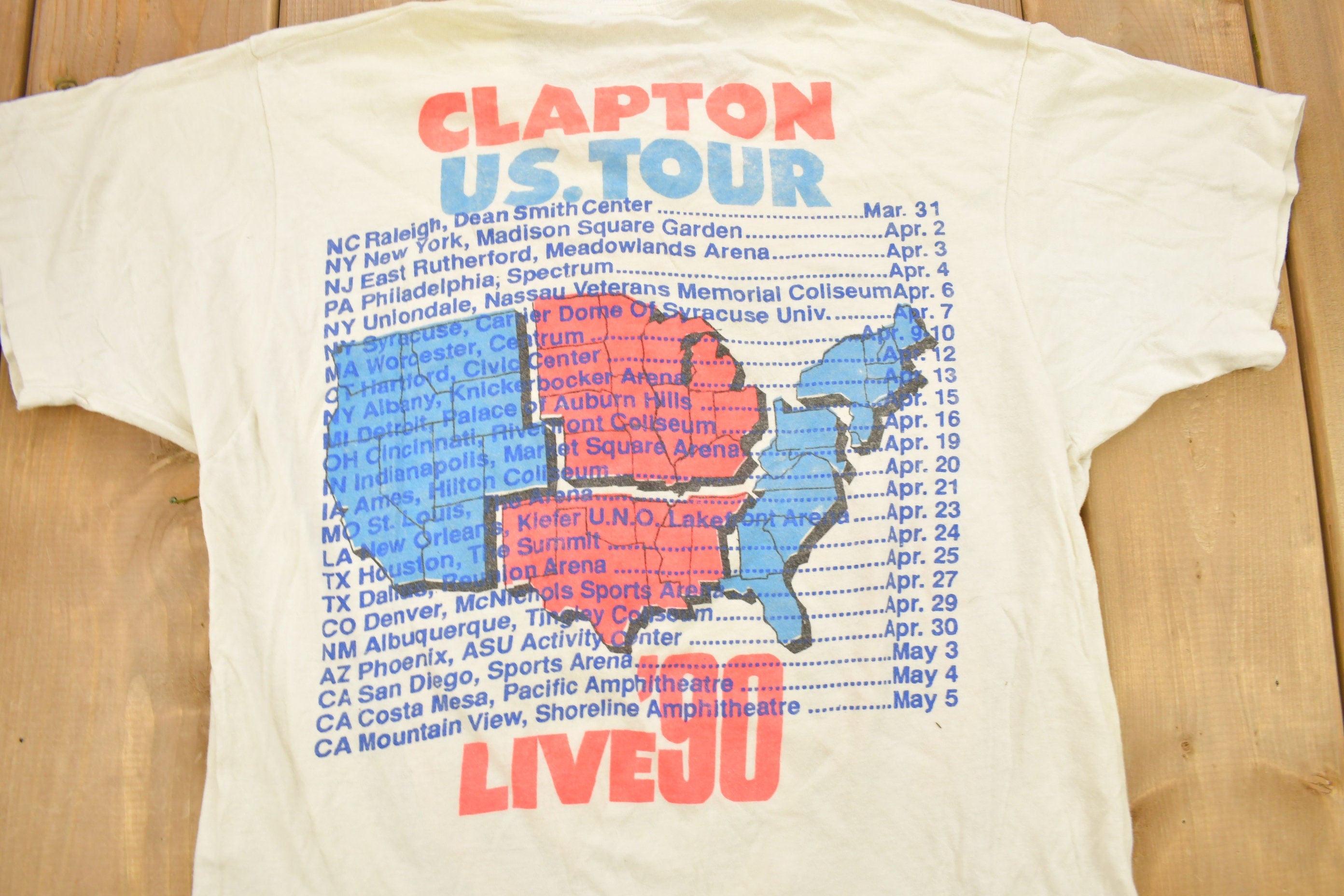 Vintage 1990 Eric Clapton Slowhand Journeyman US Tour T-shirt