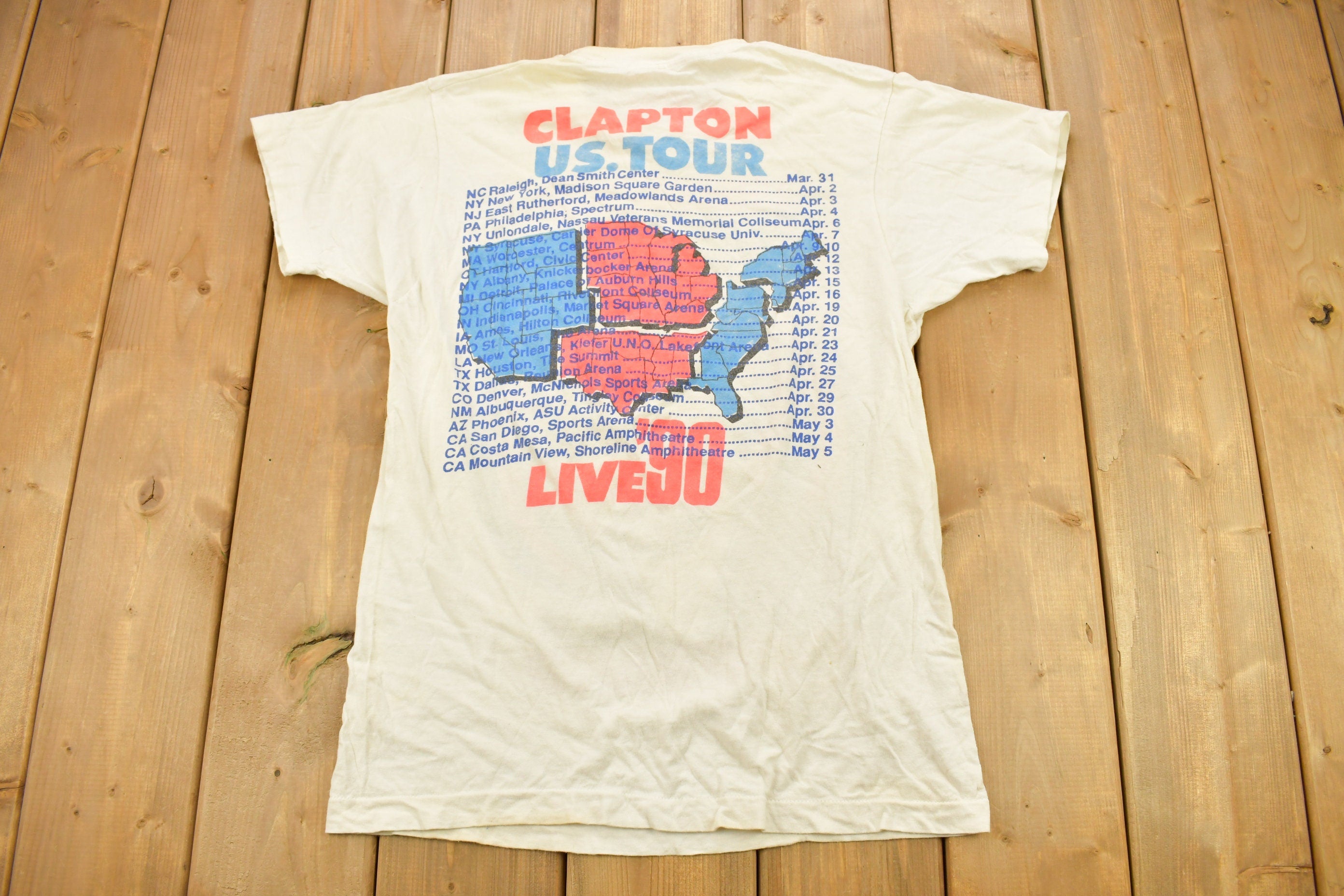 Vintage 1990 Eric Clapton Slowhand Journeyman US Tour T-shirt