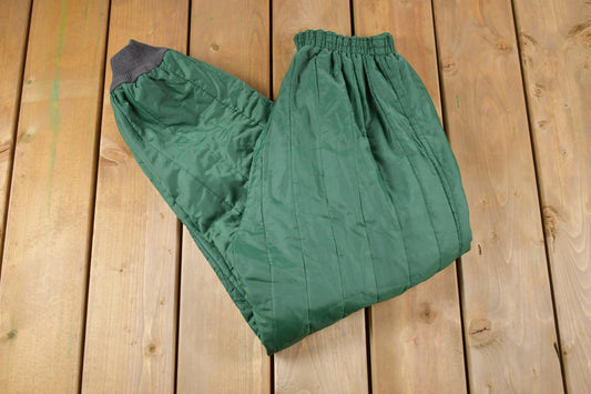 Vintage 1990s Green Insulated Snow Pants Size M / Winter Gear / American Vintage / Streetwear / Vintage Pants / Vintage Sweat Pants